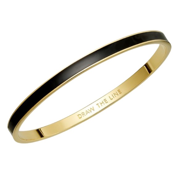 KATE SPADE • Black Draw The Line Bangle Bracelet - Picture 1 of 3